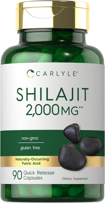 Carlyle Shilajit Capsules | 2000mg | 90 Count | Non-GMO and Gluten Free